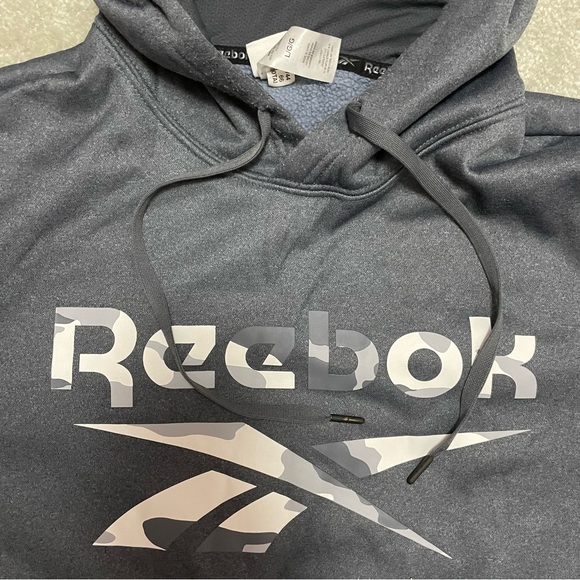 Reebok Logo Hoodie Jacket - Gray - Size Men’s Large - Picture 2 of 3